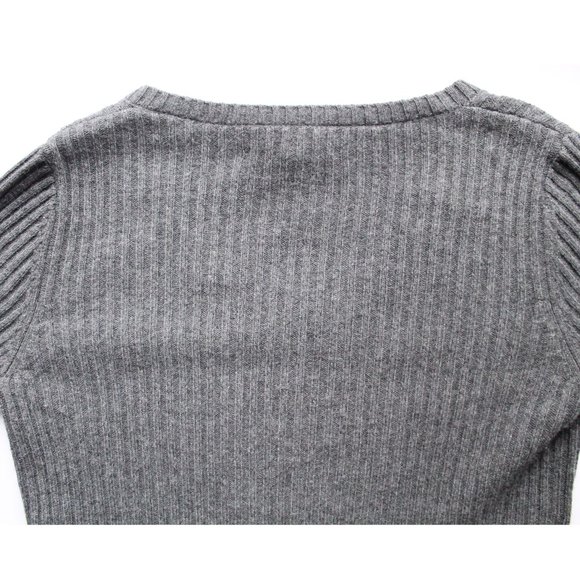 Derek Lam 10 Crosby Tie Sleeve Sweater / Meduim / Dark Grey V-Neck Wool Revolve - Picture 9 of 12